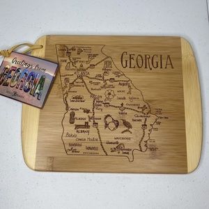 Totally Bamboo A Slice of Life GEORGIA State Laser Etched Cutting Board NEW